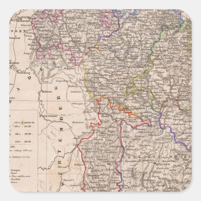 Pegatina Cuadrada Bayern, Alemania (Anverso)