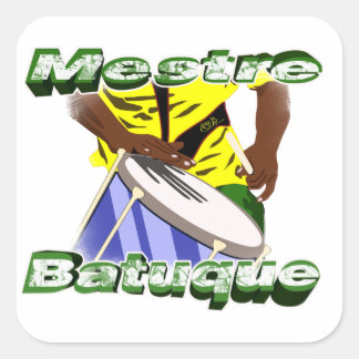 Pegatina Cuadrada BBaC Stiker Mestre Batuc Samba Batucada Brasil