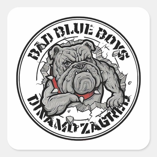 Pegatina Cuadrada BBB logo embodies the spirit of Dinamo Zagreb (Anverso)