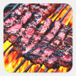 PEGATINA CUADRADA BBQ