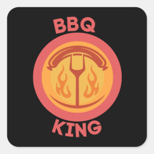 PEGATINA CUADRADA BBQ KING