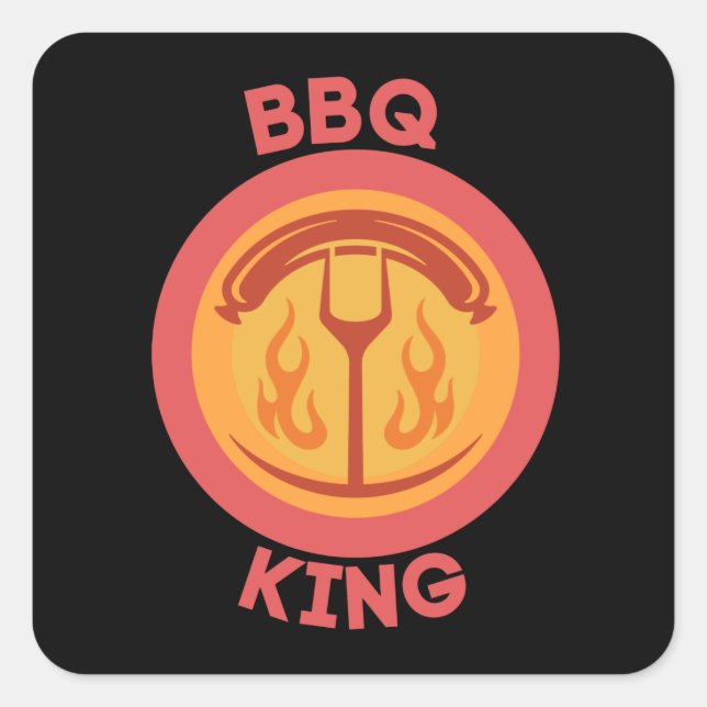 PEGATINA CUADRADA BBQ KING (Anverso)
