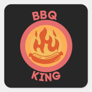 PEGATINA CUADRADA BBQ KING