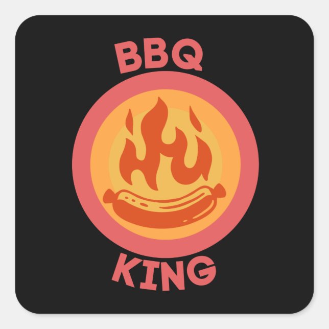 PEGATINA CUADRADA BBQ KING (Anverso)