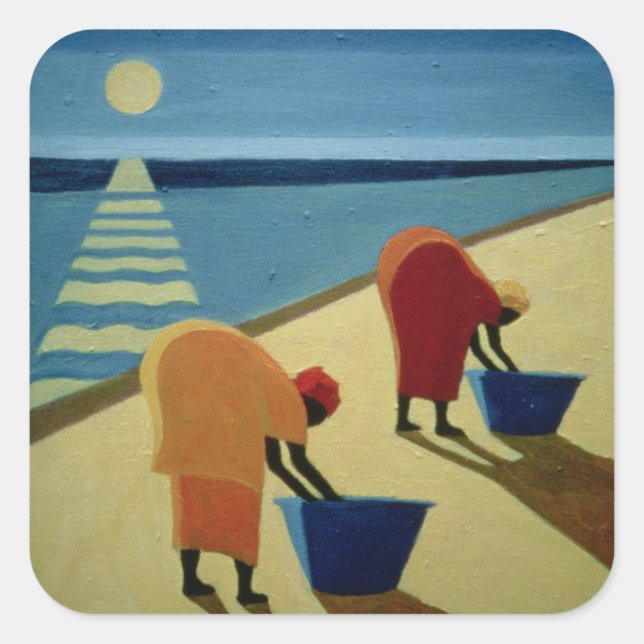 Pegatina Cuadrada Beach Bums 1997 (Anverso)