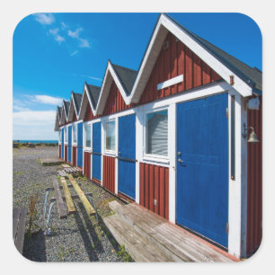 Pegatina Cuadrada Beach Huts 3