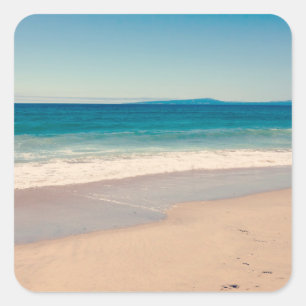 Pegatina Cuadrada Beach Photo Ocean Blue Scenic