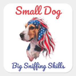 Pegatina Cuadrada Beagle