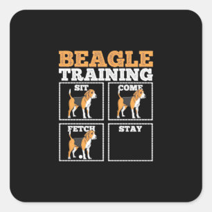 Pegatina Cuadrada Beagle Dog Training Dog