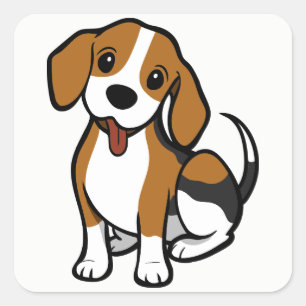 Pegatina Cuadrada Beagle Puppy Dog Personalizado - Love Beagles Pega
