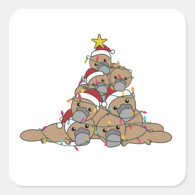 Pegatina Cuadrada Beaker Christmas Tree Funny Navidades Square Stick (Anverso)