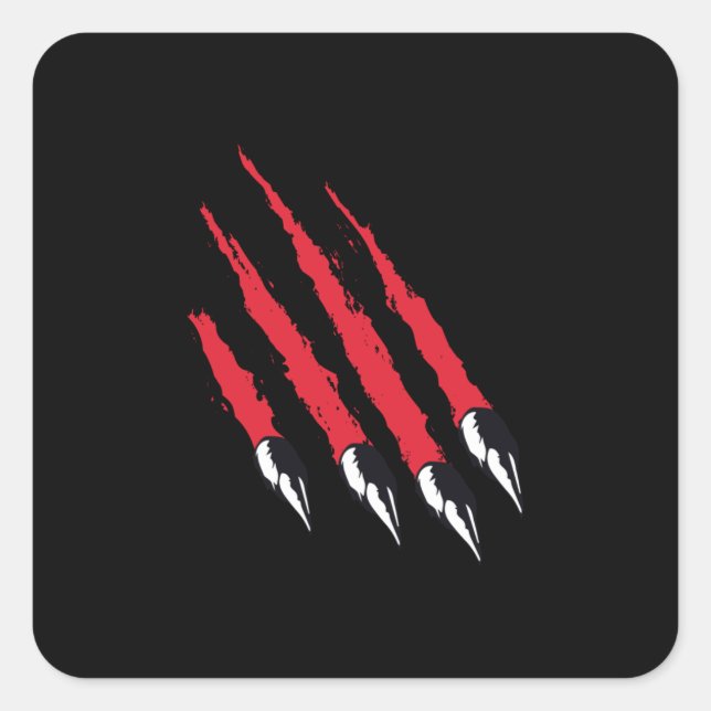 Pegatina Cuadrada Bear Claw (Anverso)