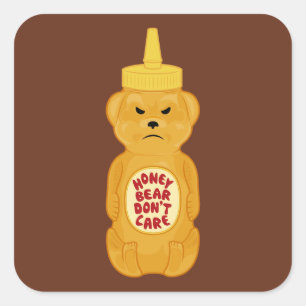 Pegatina Cuadrada Bear de miel