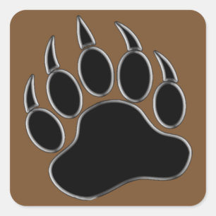 Pegatina Cuadrada Bear Paw