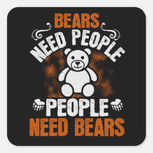 Pegatina Cuadrada Bears - Bears Ned People