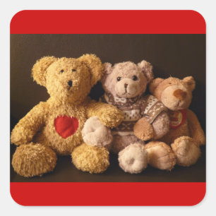 Pegatina Cuadrada BEARS TEDDY (sobre varios productos)