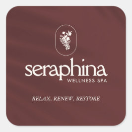 Pegatina Cuadrada Beauty, Boutique, Spa Maroon