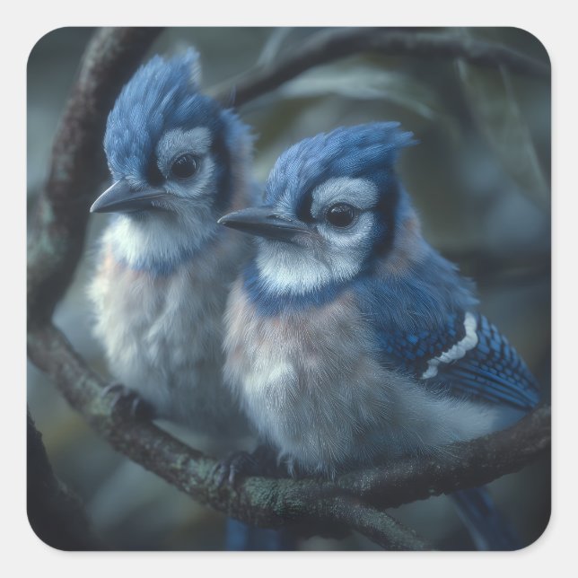 Pegatina Cuadrada Bebé Blue Jays (Anverso)