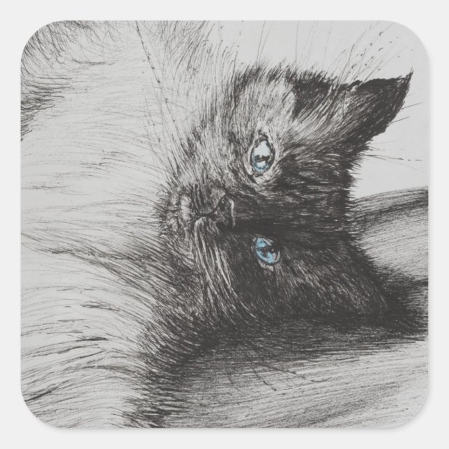 Pegatina Cuadrada Bebé Cheeky (Anverso)