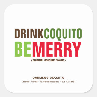 Pegatina Cuadrada Bebe Coquito Feliz Navidad
