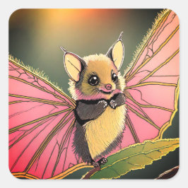 Pegatina Cuadrada Bebé de bate de frutas