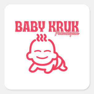 Pegatina Cuadrada Bebé Divertido Kruk Philadelphia Premium