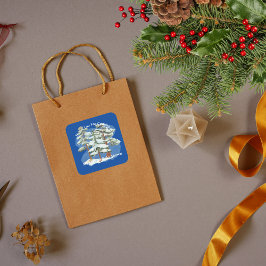 Pegatina Cuadrada Bebé, hace frío afuera azul real gracias