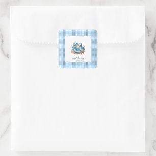 Pegatina Cuadrada Bebé, hace frío fuera del Baby Shower invernal