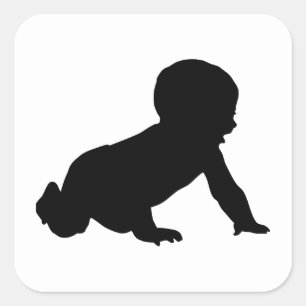 Pegatina Cuadrada Bebé Silhouette