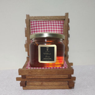 Pegatina Cuadrada Bebida reina moderna con tarro de miel