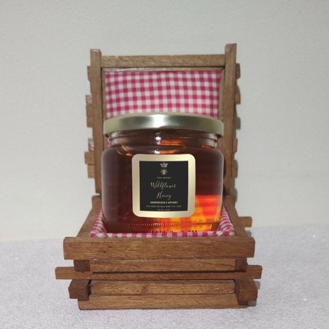 Pegatina Cuadrada Bebida reina moderna con tarro de miel (Subido por el creador)