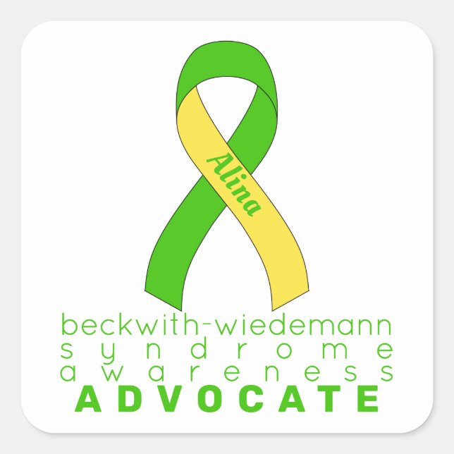 Pegatina Cuadrada Beckwith-Wiedemann Syndrome Advocate White (Anverso)