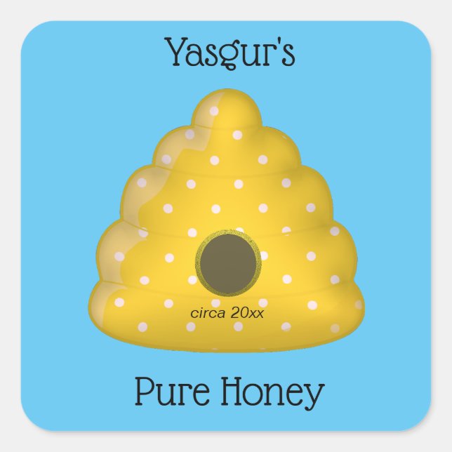 Pegatina Cuadrada Bee Guay Bee Hive Pure Honey (Anverso)