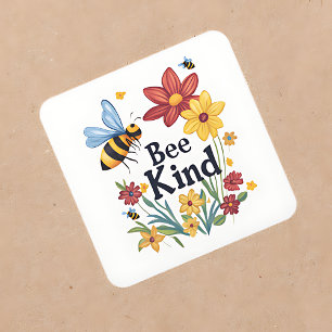 Pegatina Cuadrada Bee Kind