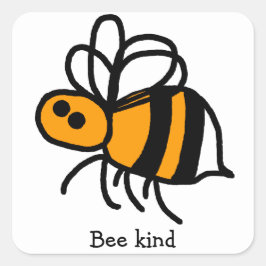 Pegatina Cuadrada Bee Kind Bumble Bee Pegatinas 20 por hoja