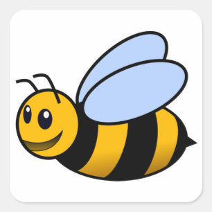 Pegatina Cuadrada Bee - lindo