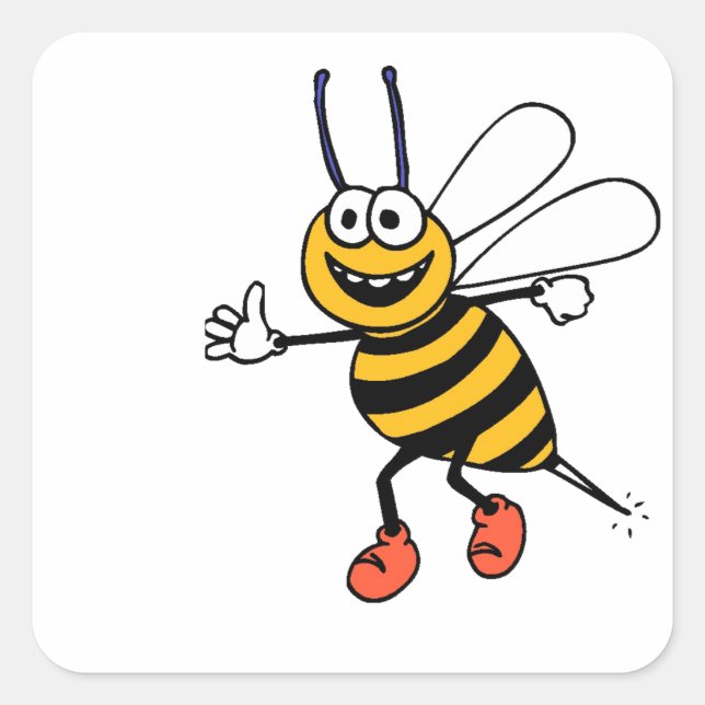 Pegatina Cuadrada Bee Sticker (Anverso)