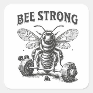 Pegatina Cuadrada Bee Strong