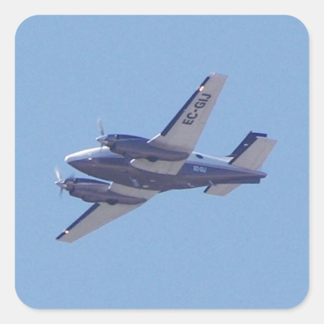 Pegatina Cuadrada Beech B90 King Air (Anverso)