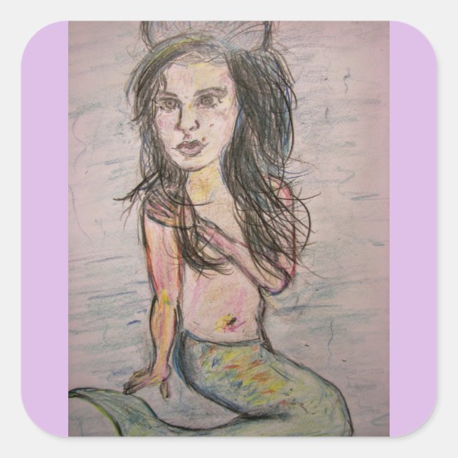 Pegatina Cuadrada Beehive Mermaid (Anverso)