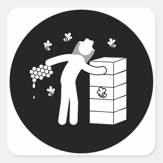 Pegatina Cuadrada Beekeeper (Anverso)