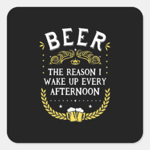 Pegatina Cuadrada Beer Beer Beer Cada Tarde
