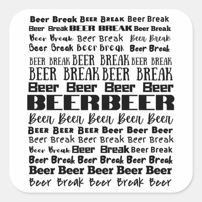 Pegatina Cuadrada Beer Break Beer Lover (Anverso)