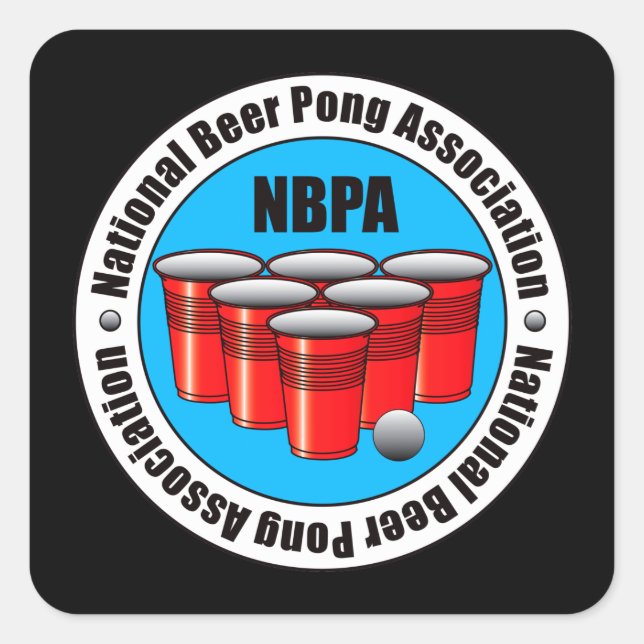 Pegatina Cuadrada Beer Pong (Anverso)