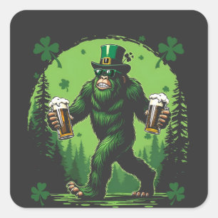 Pegatina Cuadrada Beer St. Patrick's Day Big Food Sasquashe Funny