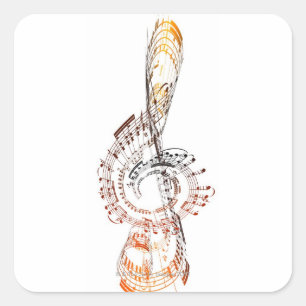 Pegatina Cuadrada Beethoven