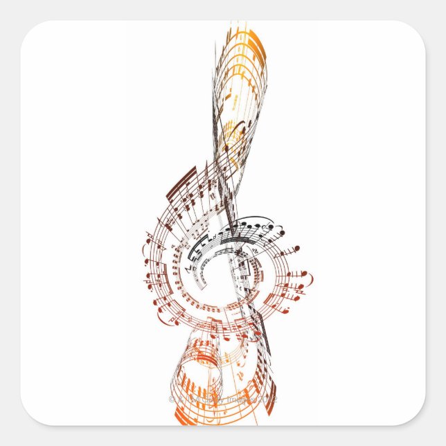 Pegatina Cuadrada Beethoven (Anverso)