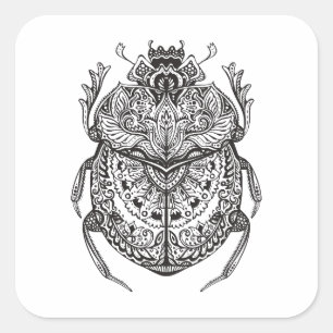 Pegatina Cuadrada Beetle Zendoodle