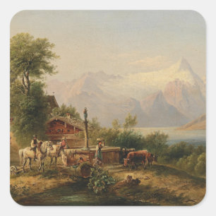 Pegatina Cuadrada Bei Zell am See - Emil Barbarini