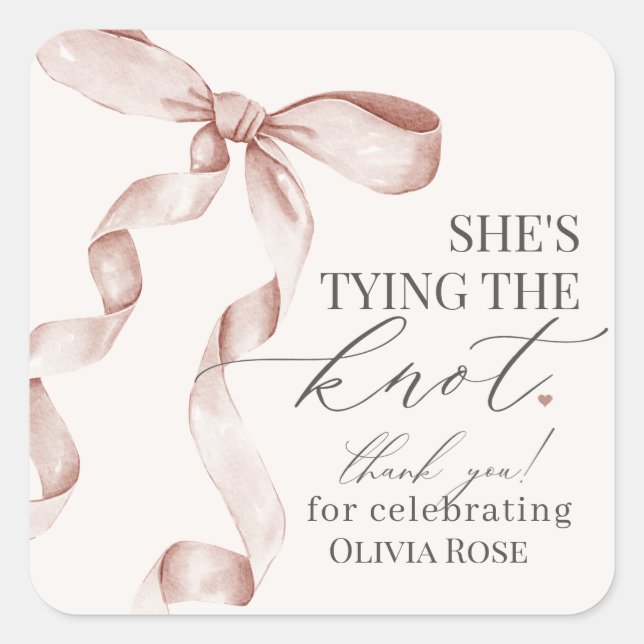 Pegatina Cuadrada Beige compite amarrando el favor de la fiesta de l (Anverso)